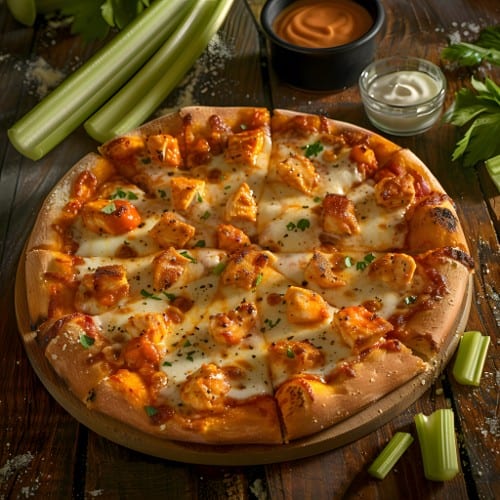 Garlic Alfredo Pizza.