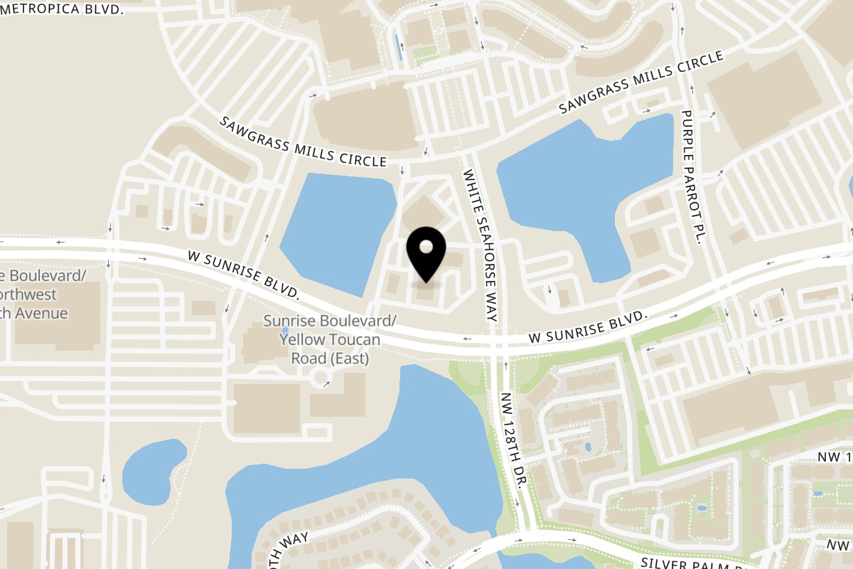Map showing the location of Dasara Indian Cusine Dasara Indian - on 12705 W Sunrise Blvd in Sunrise